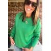 Zeagoo Sweaters for Women Fall Outfits Trendy 2025 Long Sleeve Shirts Bussiness Casual Knit Pullover Sweater Tops(B-solid Green Long Sleeve)