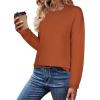 Zeagoo Sweaters for Women Fall Outfits Trendy 2025 Long Sleeve Shirts Bussiness Casual Knit Pullover Sweater Tops(B-solid Orange Long Sleeve)