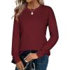 Zeagoo Sweaters for Women Fall Outfits Trendy 2025 Long Sleeve Shirts Bussiness Casual Knit Pullover Sweater Tops(B-solid Red Long Sleeve)