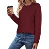 Zeagoo Sweaters for Women Fall Outfits Trendy 2025 Long Sleeve Shirts Bussiness Casual Knit Pullover Sweater Tops(B-solid Red Long Sleeve)