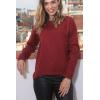 Zeagoo Sweaters for Women Fall Outfits Trendy 2025 Long Sleeve Shirts Bussiness Casual Knit Pullover Sweater Tops(B-solid Red Long Sleeve)