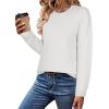 Zeagoo Sweaters for Women Fall Outfits Trendy 2025 Long Sleeve Shirts Bussiness Casual Knit Pullover Sweater Tops(B-solid White Long Sleeve)