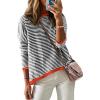 Zeagoo Sweaters for Women Fall Outfits Trendy 2025 Long Sleeve Shirts Bussiness Casual Knit Pullover Sweater Tops(B-striped Black)