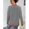 Zeagoo Sweaters for Women Fall Outfits Trendy 2025 Long Sleeve Shirts Bussiness Casual Knit Pullover Sweater Tops(B-striped Black)