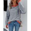 Zeagoo Sweaters for Women Fall Outfits Trendy 2025 Long Sleeve Shirts Bussiness Casual Knit Pullover Sweater Tops(B-striped Blue)