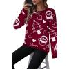 Zeagoo Sweaters for Women Fall Outfits Trendy 2025 Long Sleeve Shirts Bussiness Casual Knit Pullover Sweater Tops(Christmas Wine)