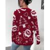 Zeagoo Sweaters for Women Fall Outfits Trendy 2025 Long Sleeve Shirts Bussiness Casual Knit Pullover Sweater Tops(Christmas Wine)
