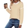 Zeagoo Sweaters for Women Fall Outfits Trendy 2025 Long Sleeve Shirts Bussiness Casual Knit Pullover Sweater Tops(Color Block 1 Long Sleeve)
