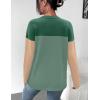 Zeagoo Sweaters for Women Fall Outfits Trendy 2025 Long Sleeve Shirts Bussiness Casual Knit Pullover Sweater Tops(Color Block 3 Green)