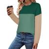 Zeagoo Sweaters for Women Fall Outfits Trendy 2025 Long Sleeve Shirts Bussiness Casual Knit Pullover Sweater Tops(Color Block 3 Green)