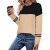 Zeagoo Sweaters for Women Fall Outfits Trendy 2025 Long Sleeve Shirts Bussiness Casual Knit Pullover Sweater Tops(Color Block 4 Black)