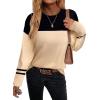 Zeagoo Sweaters for Women Fall Outfits Trendy 2025 Long Sleeve Shirts Bussiness Casual Knit Pullover Sweater Tops(Color Block 4 Black)