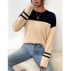 Zeagoo Sweaters for Women Fall Outfits Trendy 2025 Long Sleeve Shirts Bussiness Casual Knit Pullover Sweater Tops(Color Block 4 Black)