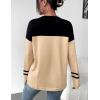 Zeagoo Sweaters for Women Fall Outfits Trendy 2025 Long Sleeve Shirts Bussiness Casual Knit Pullover Sweater Tops(Color Block 4 Black)