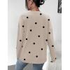 Zeagoo Sweaters for Women Fall Outfits Trendy 2025 Long Sleeve Shirts Bussiness Casual Knit Pullover Sweater Tops(Dot Black)