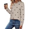 Zeagoo Sweaters for Women Fall Outfits Trendy 2025 Long Sleeve Shirts Bussiness Casual Knit Pullover Sweater Tops(Dot Black)