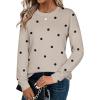 Zeagoo Sweaters for Women Fall Outfits Trendy 2025 Long Sleeve Shirts Bussiness Casual Knit Pullover Sweater Tops(Dot Black)