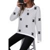 Zeagoo Sweaters for Women Fall Outfits Trendy 2025 Long Sleeve Shirts Bussiness Casual Knit Pullover Sweater Tops(Floral Black)