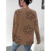 Zeagoo Sweaters for Women Fall Outfits Trendy 2025 Long Sleeve Shirts Bussiness Casual Knit Pullover Sweater Tops(Printed Khaki)
