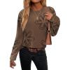 Zeagoo Sweaters for Women Fall Outfits Trendy 2025 Long Sleeve Shirts Bussiness Casual Knit Pullover Sweater Tops(Printed Khaki)