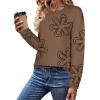 Zeagoo Sweaters for Women Fall Outfits Trendy 2025 Long Sleeve Shirts Bussiness Casual Knit Pullover Sweater Tops(Printed Khaki)
