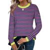 Zeagoo Sweaters for Women Fall Outfits Trendy 2025 Long Sleeve Shirts Bussiness Casual Knit Pullover Sweater Tops(Striped Pink)