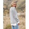 Zeagoo Women 2026 Fall Lightweight Oversized Sweater Crew Neck Long Sleeve Color Block Pullover Rib Knit Blouse Tops XS-2XL(Black)