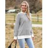 Zeagoo Women 2026 Fall Lightweight Oversized Sweater Crew Neck Long Sleeve Color Block Pullover Rib Knit Blouse Tops XS-2XL(Black)