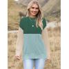 Zeagoo Women 2026 Fall Lightweight Oversized Sweater Crew Neck Long Sleeve Color Block Pullover Rib Knit Blouse Tops XS-2XL(Blue Green)