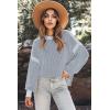 Zeagoo Women 2026 Fall Lightweight Oversized Sweater Crew Neck Long Sleeve Color Block Pullover Rib Knit Blouse Tops XS-2XL(Gray Color Blocked)