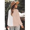 Zeagoo Women 2026 Fall Lightweight Oversized Sweater Crew Neck Long Sleeve Color Block Pullover Rib Knit Blouse Tops XS-2XL(Khaki Gray)