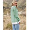 Zeagoo Women 2026 Fall Lightweight Oversized Sweater Crew Neck Long Sleeve Color Block Pullover Rib Knit Blouse Tops XS-2XL(Light Green)