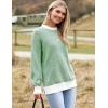 Zeagoo Women 2026 Fall Lightweight Oversized Sweater Crew Neck Long Sleeve Color Block Pullover Rib Knit Blouse Tops XS-2XL(Light Green)