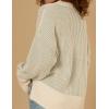 Zeagoo Women 2026 Fall Lightweight Oversized Sweater Crew Neck Long Sleeve Color Block Pullover Rib Knit Blouse Tops XS-2XL(Lightgreen)