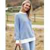 Zeagoo Women 2026 Fall Lightweight Oversized Sweater Crew Neck Long Sleeve Color Block Pullover Rib Knit Blouse Tops XS-2XL(Navy Blue)