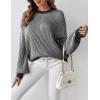 Zeagoo Women 2026 Fall Lightweight Oversized Sweater Crew Neck Long Sleeve Color Block Pullover Rib Knit Blouse Tops XS-2XL(Re Black)