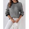 Zeagoo Women 2026 Fall Lightweight Oversized Sweater Crew Neck Long Sleeve Color Block Pullover Rib Knit Blouse Tops XS-2XL(Re Black)