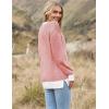 Zeagoo Women 2026 Fall Lightweight Oversized Sweater Crew Neck Long Sleeve Color Block Pullover Rib Knit Blouse Tops XS-2XL(Red)