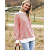 Zeagoo Women 2026 Fall Lightweight Oversized Sweater Crew Neck Long Sleeve Color Block Pullover Rib Knit Blouse Tops XS-2XL(Red)