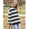 Zeagoo Women 2026 Fall Lightweight Oversized Sweater Crew Neck Long Sleeve Color Block Pullover Rib Knit Blouse Tops XS-2XL(Small Black Striped Color Bloack White)