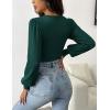 Zeagoo Women 2026 Long Puff Sleeve Sweater Fall Slim Fit Pullover Tops Crewneck Ribbed Knit Bodysuit Jumpsuit(Green)