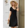 Zeagoo Women Midi Dresses for Summer 2026 Short Sleeve Casual Flowy Dress A Line Pleated V Neck Beach Sundress with Pockets(Black)