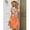 Zeagoo Women Midi Dresses for Summer 2026 Short Sleeve Casual Flowy Dress A Line Pleated V Neck Beach Sundress with Pockets(Gradient Orange)