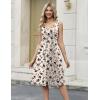 Zeagoo Women Summer Casual Dresses 2026 Sleeveless Midi Pleated Tank Sundress with Pockets V Neck A Line Swing Tshirt Dress(Apricot Black)