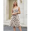 Zeagoo Women Summer Casual Dresses 2026 Sleeveless Midi Pleated Tank Sundress with Pockets V Neck A Line Swing Tshirt Dress(Apricot Black)