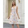 Zeagoo Women Summer Casual Dresses 2026 Sleeveless Midi Pleated Tank Sundress with Pockets V Neck A Line Swing Tshirt Dress(Apricot Floral)