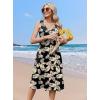 Zeagoo Women Summer Casual Dresses 2026 Sleeveless Midi Pleated Tank Sundress with Pockets V Neck A Line Swing Tshirt Dress(Black Khaki)