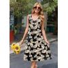 Zeagoo Women Summer Casual Dresses 2026 Sleeveless Midi Pleated Tank Sundress with Pockets V Neck A Line Swing Tshirt Dress(Black Khaki)
