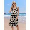 Zeagoo Women Summer Casual Dresses 2026 Sleeveless Midi Pleated Tank Sundress with Pockets V Neck A Line Swing Tshirt Dress(Black Khaki)