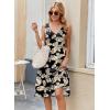 Zeagoo Women Summer Casual Dresses 2026 Sleeveless Midi Pleated Tank Sundress with Pockets V Neck A Line Swing Tshirt Dress(Black Khaki)
